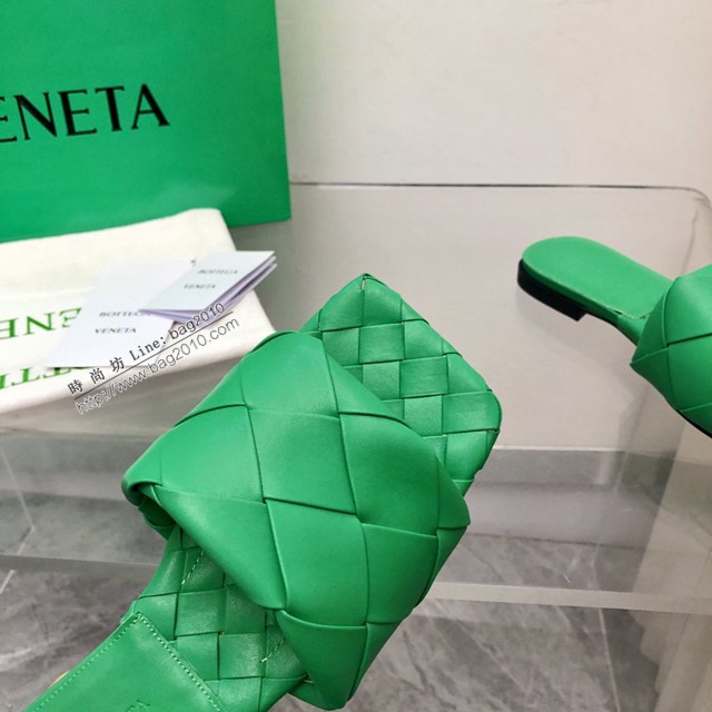 BOTTEGA VENETA寶緹嘉高跟版2022春夏新色編織高底拖鞋 dx3525